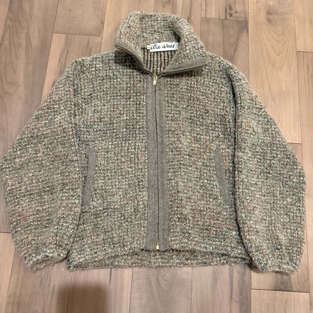 Vintage Ilie Wacs Full Zip Knit Sweater Size 10